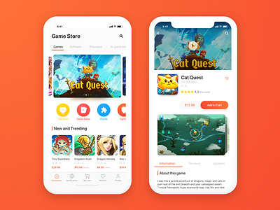 Game Store Design android app apple design game interface sketch ui ux