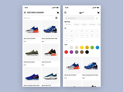 Filter 2018 app design filter sports ui ux