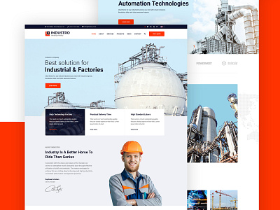 Industro - Industry & Factory WordPress Theme clean design industrial interface layout marketing theme ui ux web website