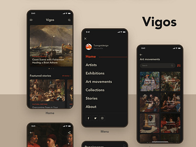 Vigos - Art & Culture App Design app art design interface layout ui ui design ux website
