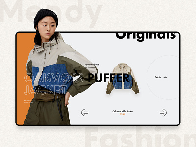 Mendy - Product showcase app design ecommerce fashion interface layout slider ui ux web website