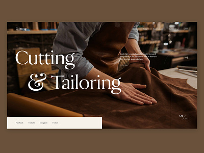 Gilmour - Tailor shop bespoke design ecommerce fashion interface layout suit tailor ui web website