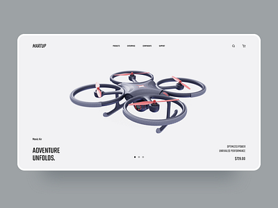 Martup - Drone Landing Page clean design drone ecommerce interface layout slider ui web website