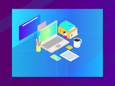 Workspace design illustration interface portal ui vector web