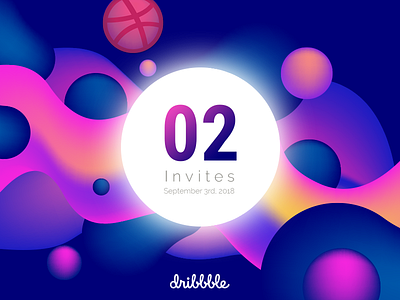 Dribbble Invites abstract colorful colors draft dribbble giveaway gradient illustration invitation invites pattern two vector