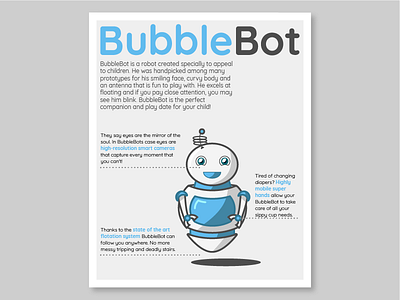 BubbleBot Mascot Adoption mascot poster robot