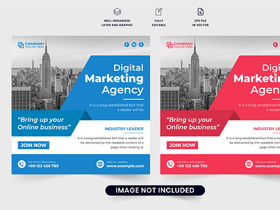 Marketing company promotional web banner free download