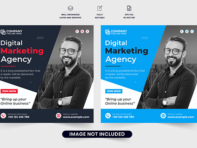 Brand marketing agency template vector free download