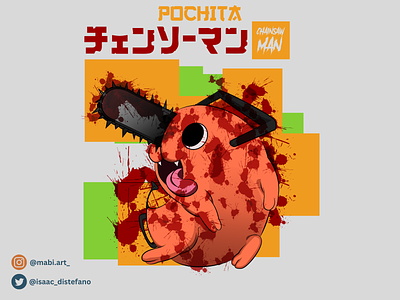 Pochita, Chainsaw Man animals anime chainsaw man chainsawman digital art drawing draws freak illustration japanese japon manga otaku pochita pochita chainsaw man