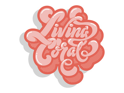 Living Coral calligraphy design graphic design illustration lettering vector