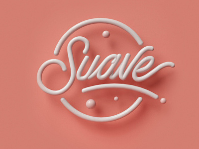 Suave 3d calligraphy cinema4d lettering typography vector