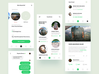 FOUND - The lost & found app chat cleanapps feed lostfound mobileapp modernuidesign socialnetworking ux design visual design