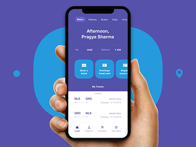 Digital Ticketing - Pune Green Metro Mobile booking clean flat lite metro mobile mobility railway ticketing ui ux