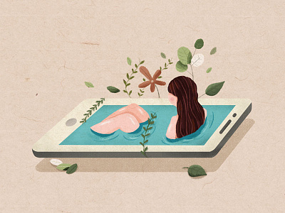 Mobile Pool illustration mobile pool relax