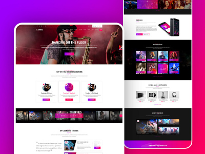 Landing homepage design for Music Lover