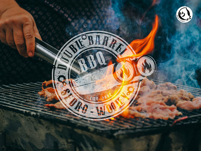 DOUBLE BARREL BBQ bbq branding creative design logo restuarant vector