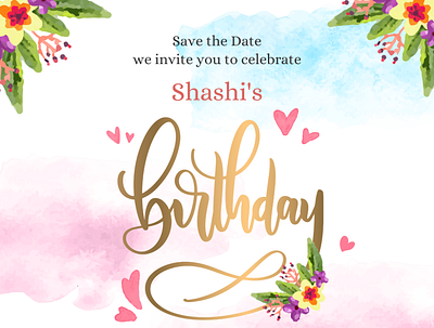 Shashi's Birthday branding design graphic design illustration typography vector