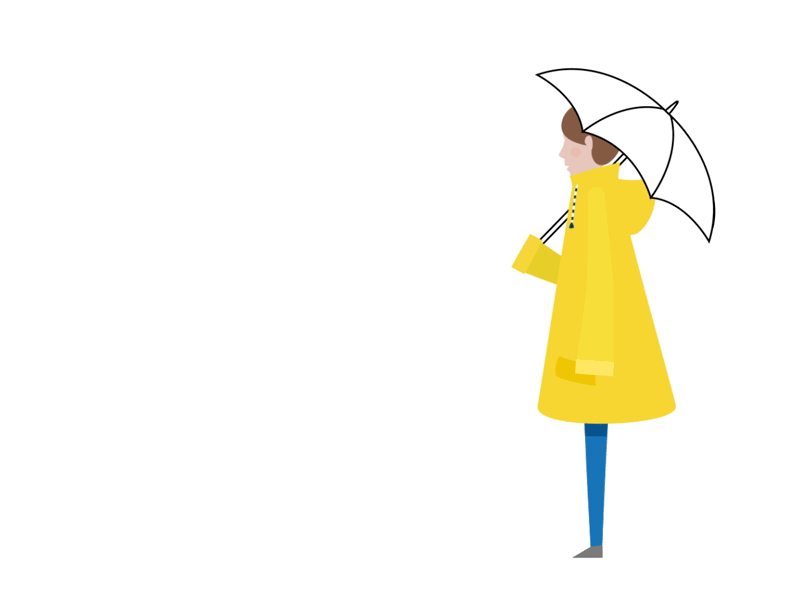 Jumping in puddles 2d after effects animation character character animation flat fun gif girl motion prospect yellow yellow coat