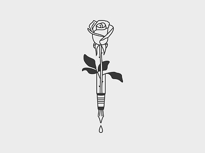 Write to express black work flower ink line work pen romantic rose tattoo writing