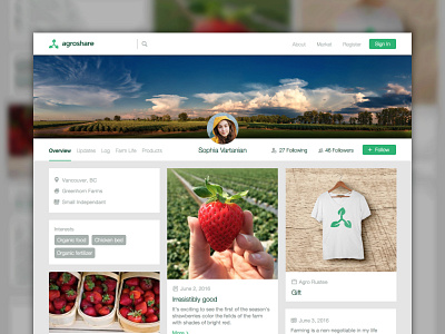 Profile exploration exploration green profile social ui