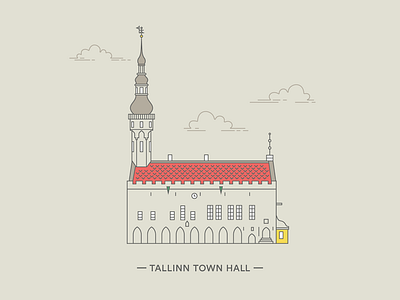Raekoda – Tallinn Town Hall architecture building illustration line raekoda tallinn town hall