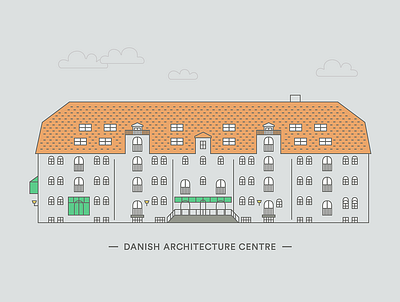 Danish Architecture Center architecture building city copenhagen denmark facade illustration line roof urban window
