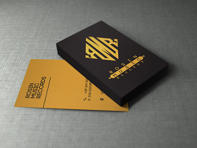 Rosin Music Records Business Card Mock-Up branding business card business card design design logo logotype mock up monogram