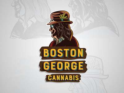 Boston George Cannabis - Logotype badge branding design illustration logo logotype typography vector vectors