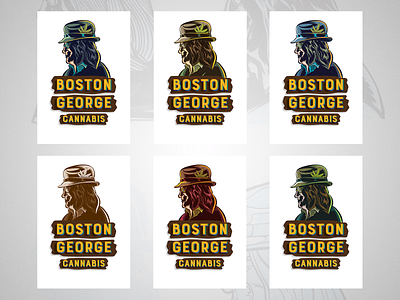 Boston George Cannabis - Color Test badge color test colors design illustration logo logotype typography vector vectors