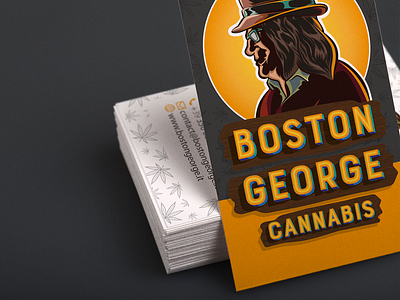 Boston George Cannabis - Business Card badge branding business card design illustration logo logotype typography vector vectors