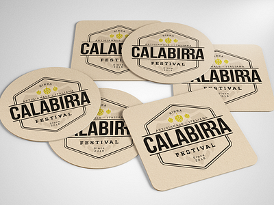 Calabirra Festival - Coaster Mockup badge beer beer festival coaster logo logotype mock up