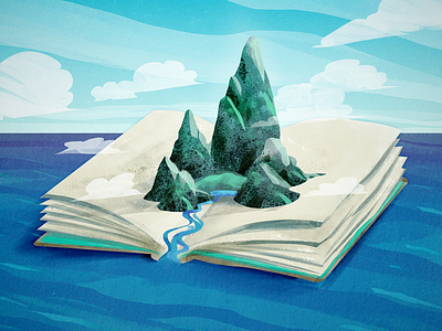 L'Isola delle Parole book flyer illustration illustration art illustrations island photoshop photoshop art poster artwork