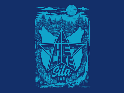 As They Like Sila Jam (2017) T-Shirt Illustration artwork illustration illustration art ink illustration inks mountains pen pen and ink silkscreen print t shirt t shirt design t shirt illustration wolves woods