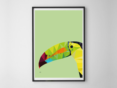 Tucan art design graphic design illustration illustrator low poly polyart poster tropical tucan