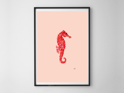 Seahorse art design graphic design illustration illustrator ilustracion poly poly art poster sea seahorse