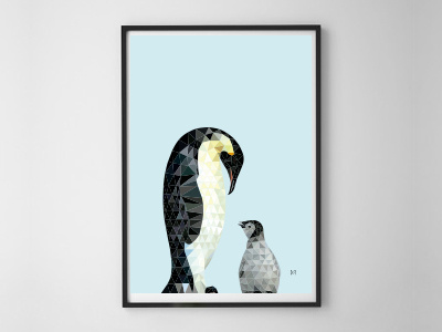 Penguins art cold design graphic design ice illustration illustrator penguin poly poly art poster winter