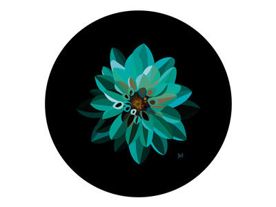 Blue Dhalia design dhalia draw flower graphic design graphic illustration illustration picture
