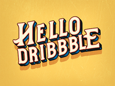 Hello Dribble in Vintage Style bold comic style inking lettering oldschool pop art retro typhography vintage vintage font yellow