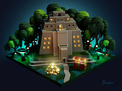 Homm3 Fortress in low poly