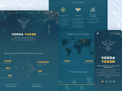 Venda Token landing page crypto design graphic design illustration landing page mobile ui ui user interface ux web web design