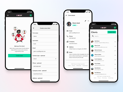 Indy clients mobile screens design ios mobile ui ui user interface ux
