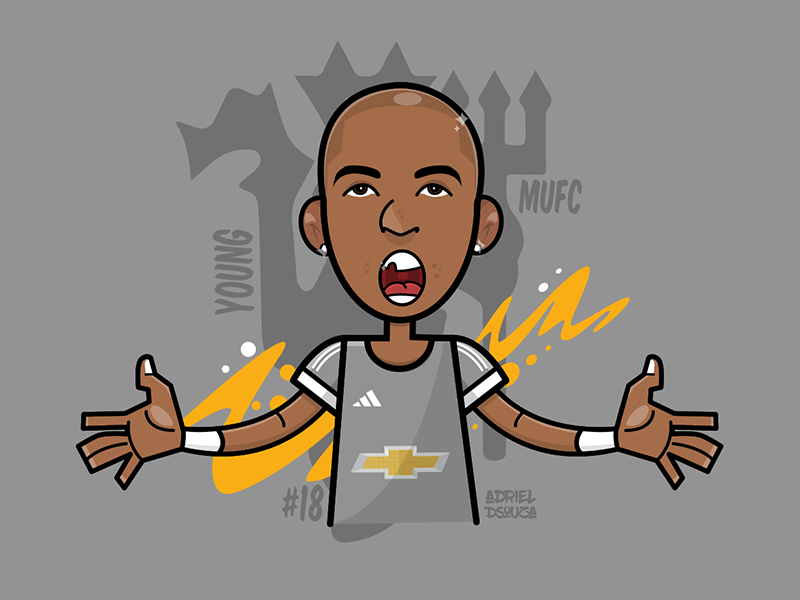 Ashley Young football illustration manchester united soccer