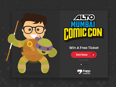 TMNT Comic Con Pop-Up UI cartoon comic mock up mumbai ninja pop up tickets tmnt turtles ui user interface win