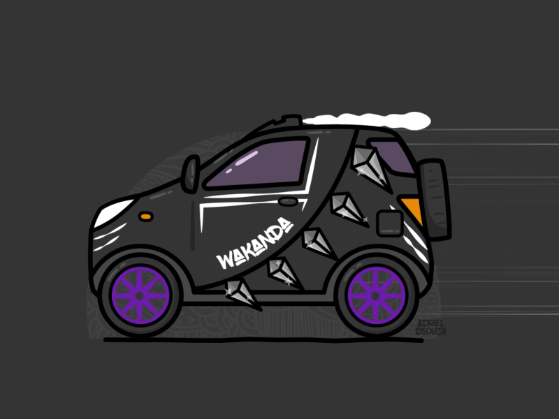 Black Panther Car Illustration by Adriel on Dribbble