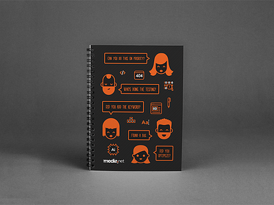 Employee Diary Design for Media.net characters comic concept designer diary doodle icon illustrations print