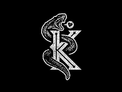 Letter Logo drawing illustration initial k letter lettering snake