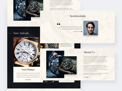 Luxury designer watches clean design collection luxurious modern time ui design watches web design website concept