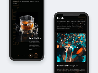 Pub website design - Mobile design design concept drinks homepage interface mobile modern pub responsive ui ui ux ui design web design