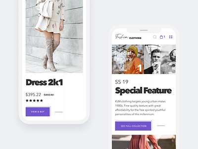 Fashion Clothing - Online fashion store Mobile clean design design concept fashion store homepage interface modern ui ui ux ui design web design web shop women clothing