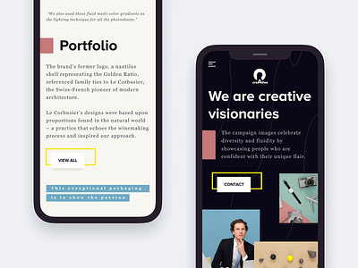 Design agency website - Mobile